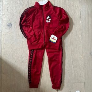 NWT red mickey mouse jogger set